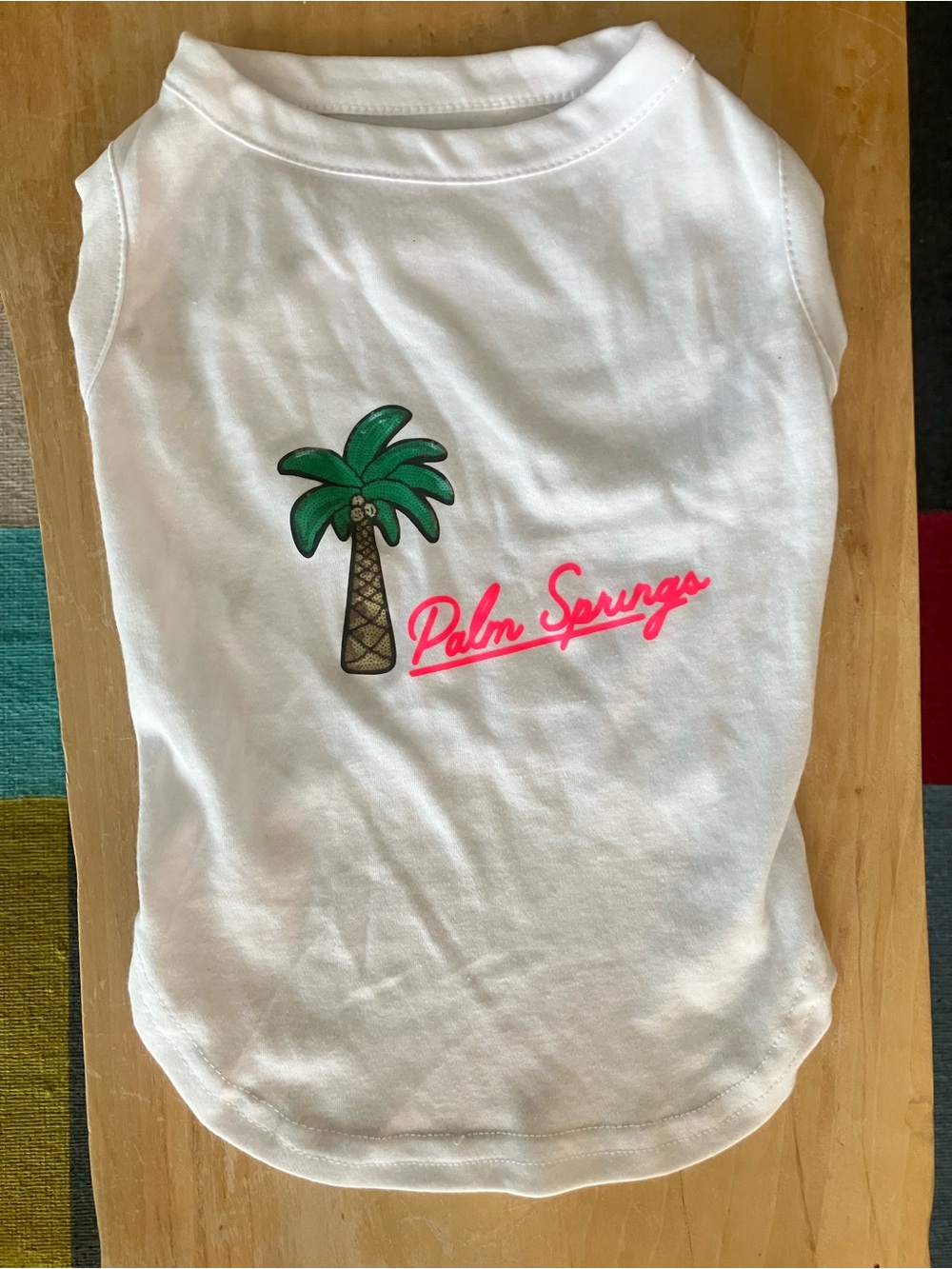 Palm Springs White Kids Tank Top with Palm Tree Graphic